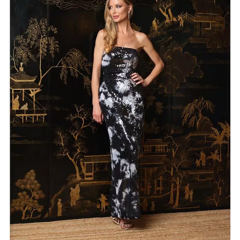 Elegant Midnight blue and gray sequin Dress